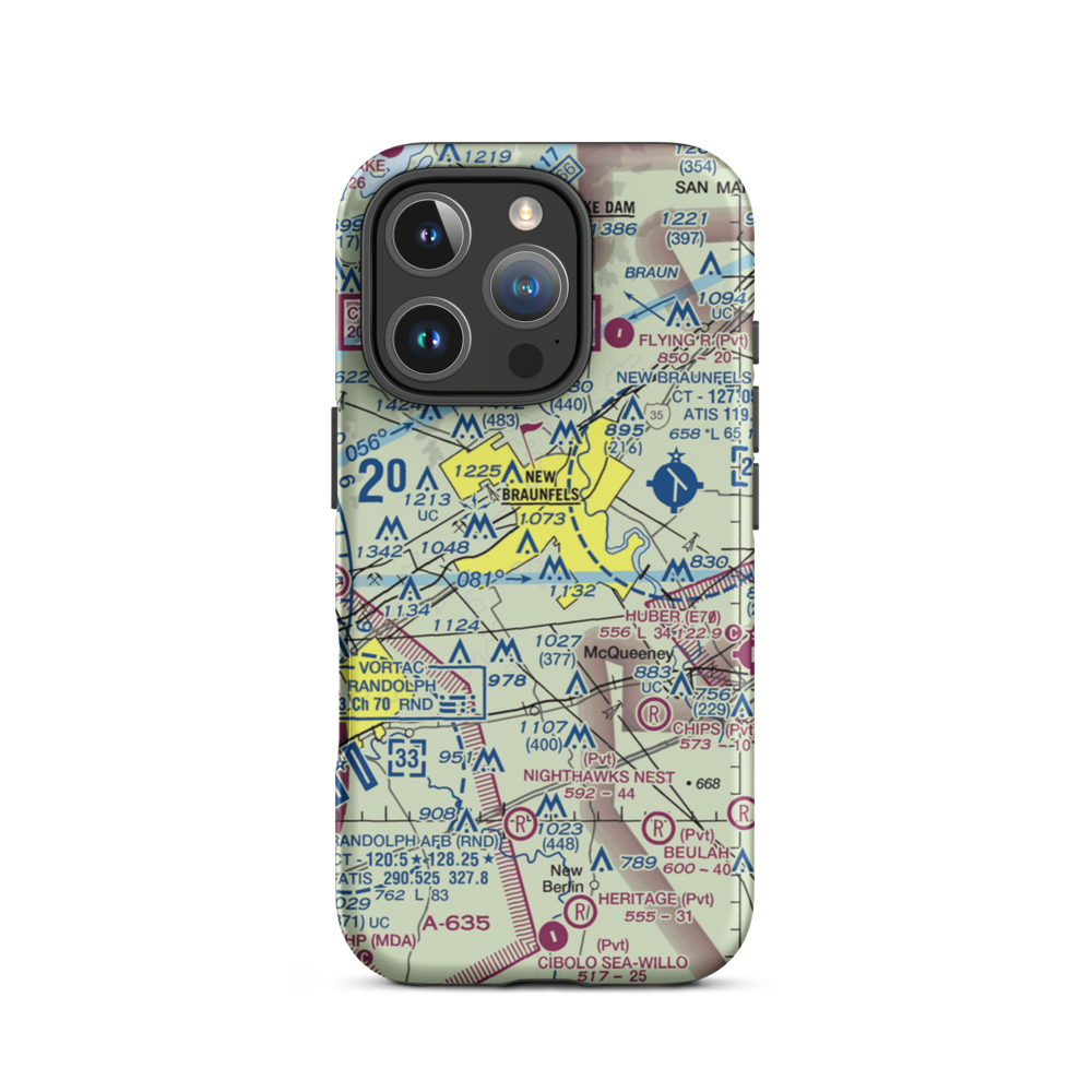 Hilltop Ranch Airport (9TA1) VFR Sectional  Tough iPhone Case iPhone 16 Pro model shown