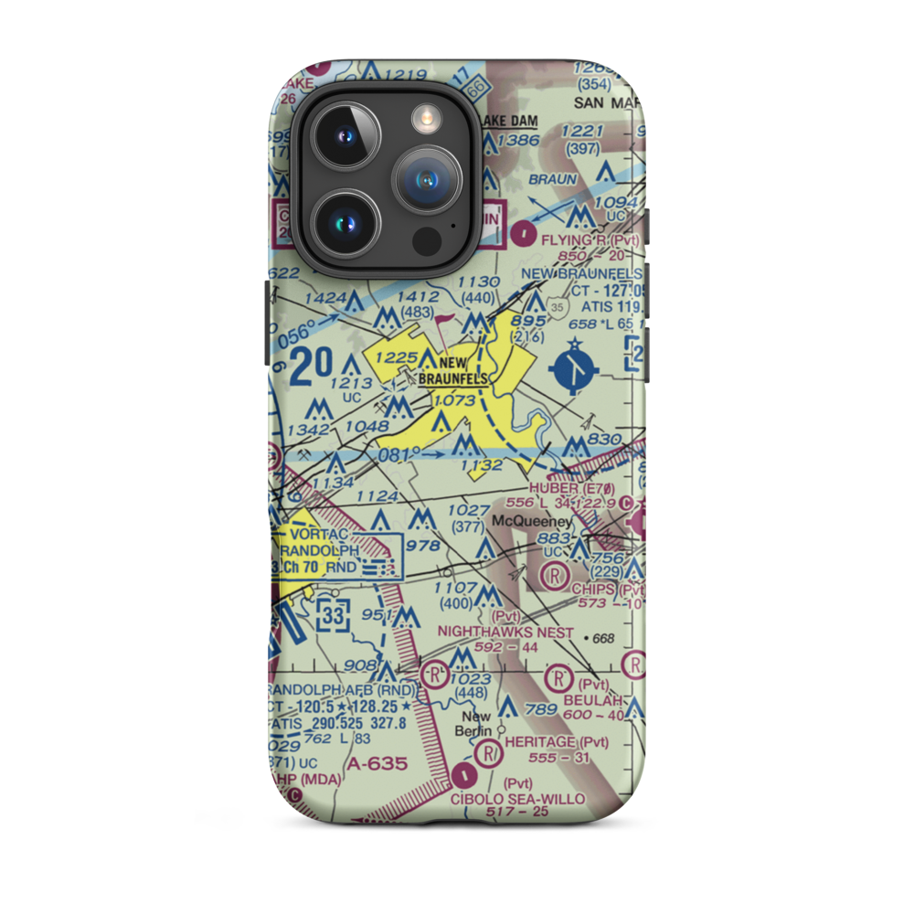 Hilltop Ranch Airport (9TA1) VFR Sectional  Tough iPhone Case iPhone 16 Pro Max model shown