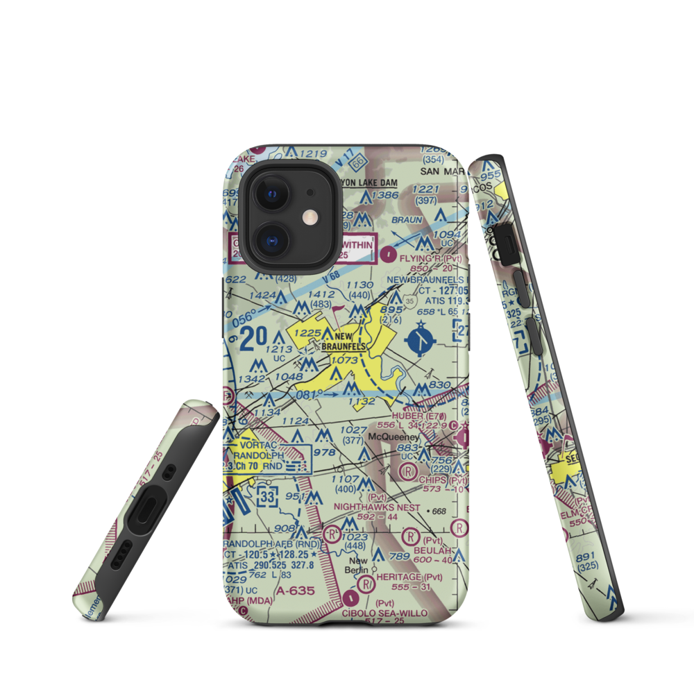 Hilltop Ranch Airport (9TA1) VFR Sectional  Tough iPhone Case iPhone 12 mini model shown
