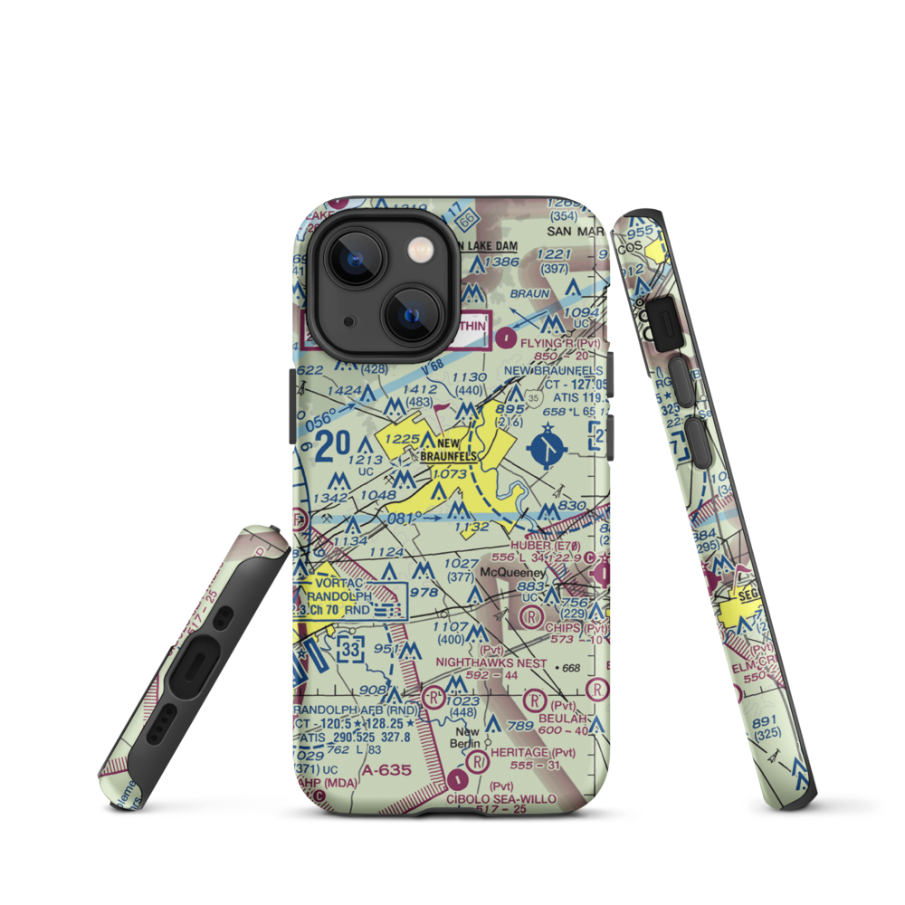 Hilltop Ranch Airport (9TA1) VFR Sectional  Tough iPhone Case iPhone 13 mini model shown