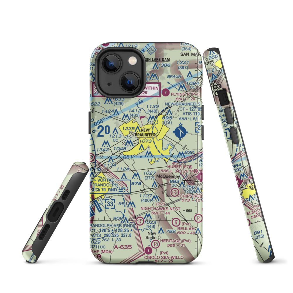 Hilltop Ranch Airport (9TA1) VFR Sectional  Tough iPhone Case iPhone 13 model shown