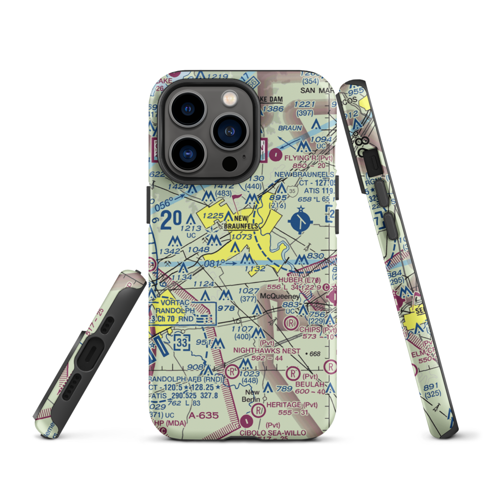Hilltop Ranch Airport (9TA1) VFR Sectional  Tough iPhone Case iPhone 13 Pro model shown