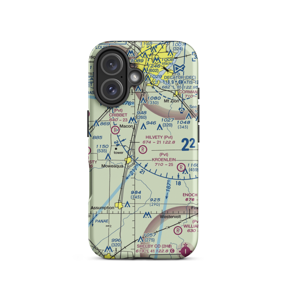 Hilvety Airport (5LL1) VFR Sectional  Tough iPhone Case iPhone 16 model shown