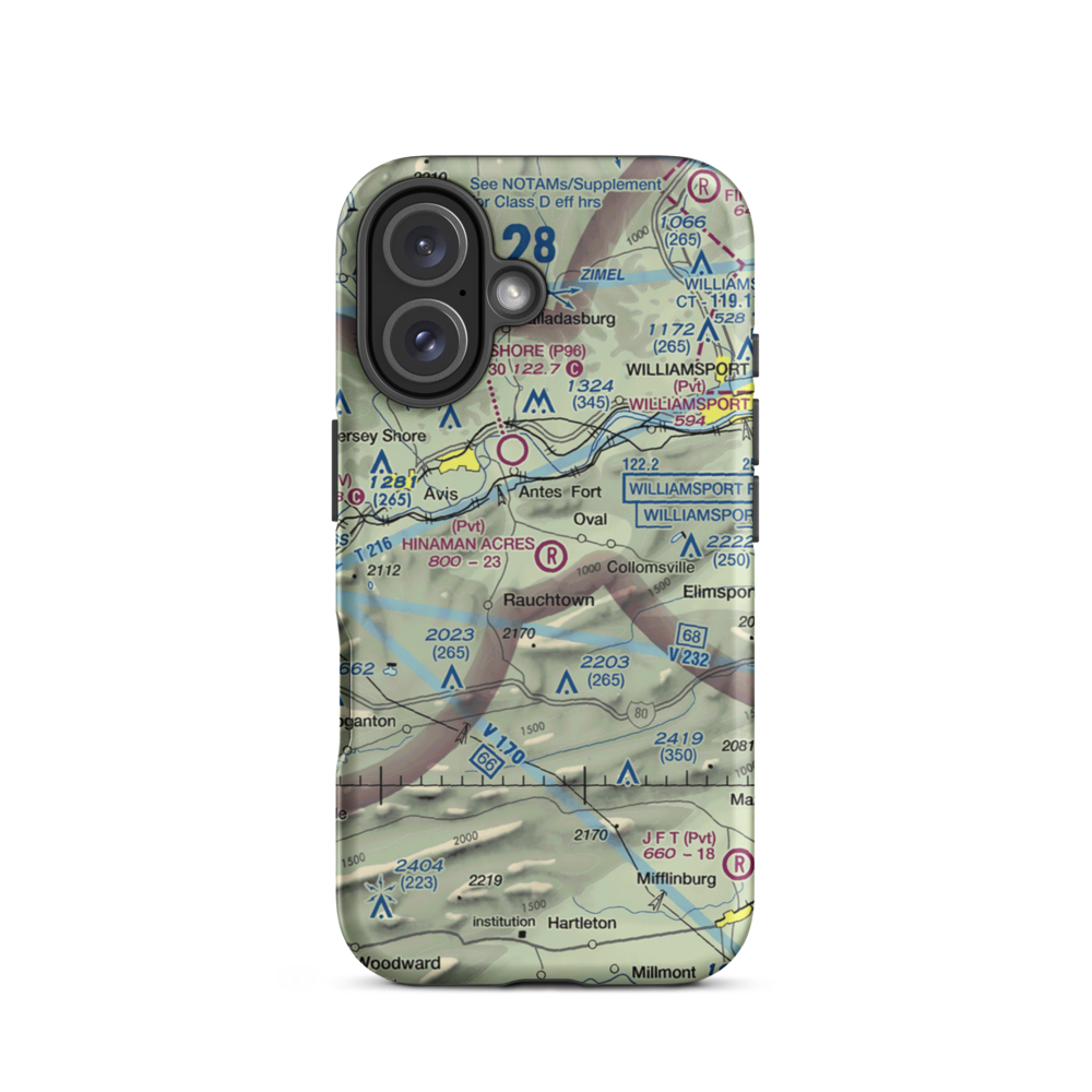 Hinaman Acres Airport (1PA0) VFR Sectional  Tough iPhone Case iPhone 16 model shown