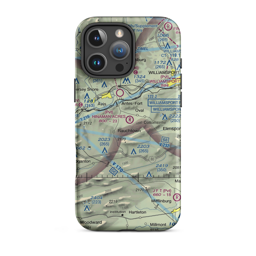 Hinaman Acres Airport (1PA0) VFR Sectional  Tough iPhone Case iPhone 16 Pro Max model shown