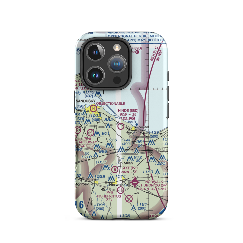 Hinde Airport (88D) VFR Sectional  Tough iPhone Case iPhone 16 Pro model shown