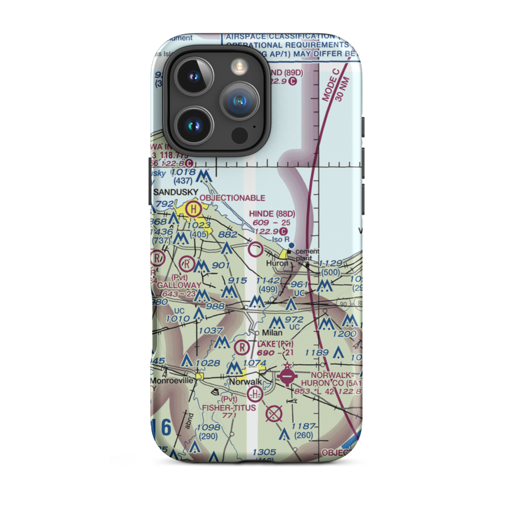 Hinde Airport (88D) VFR Sectional  Tough iPhone Case iPhone 16 Pro Max model shown