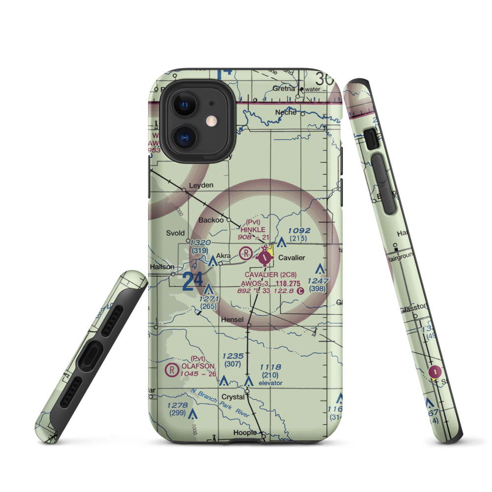 Hinkle Airport (9ND8) VFR Sectional  Tough iPhone Case iPhone 11 model shown