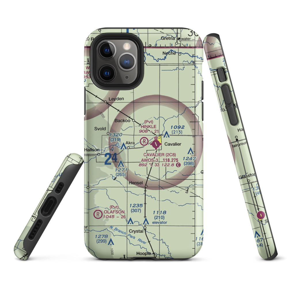 Hinkle Airport (9ND8) VFR Sectional  Tough iPhone Case iPhone 11 Pro model shown