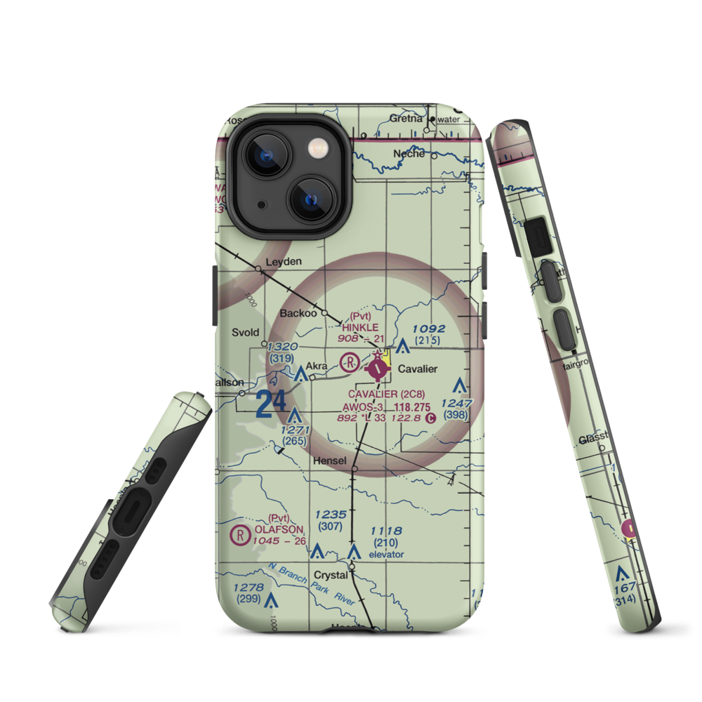 Hinkle Airport (9ND8) VFR Sectional  Tough iPhone Case iPhone 14 model shown