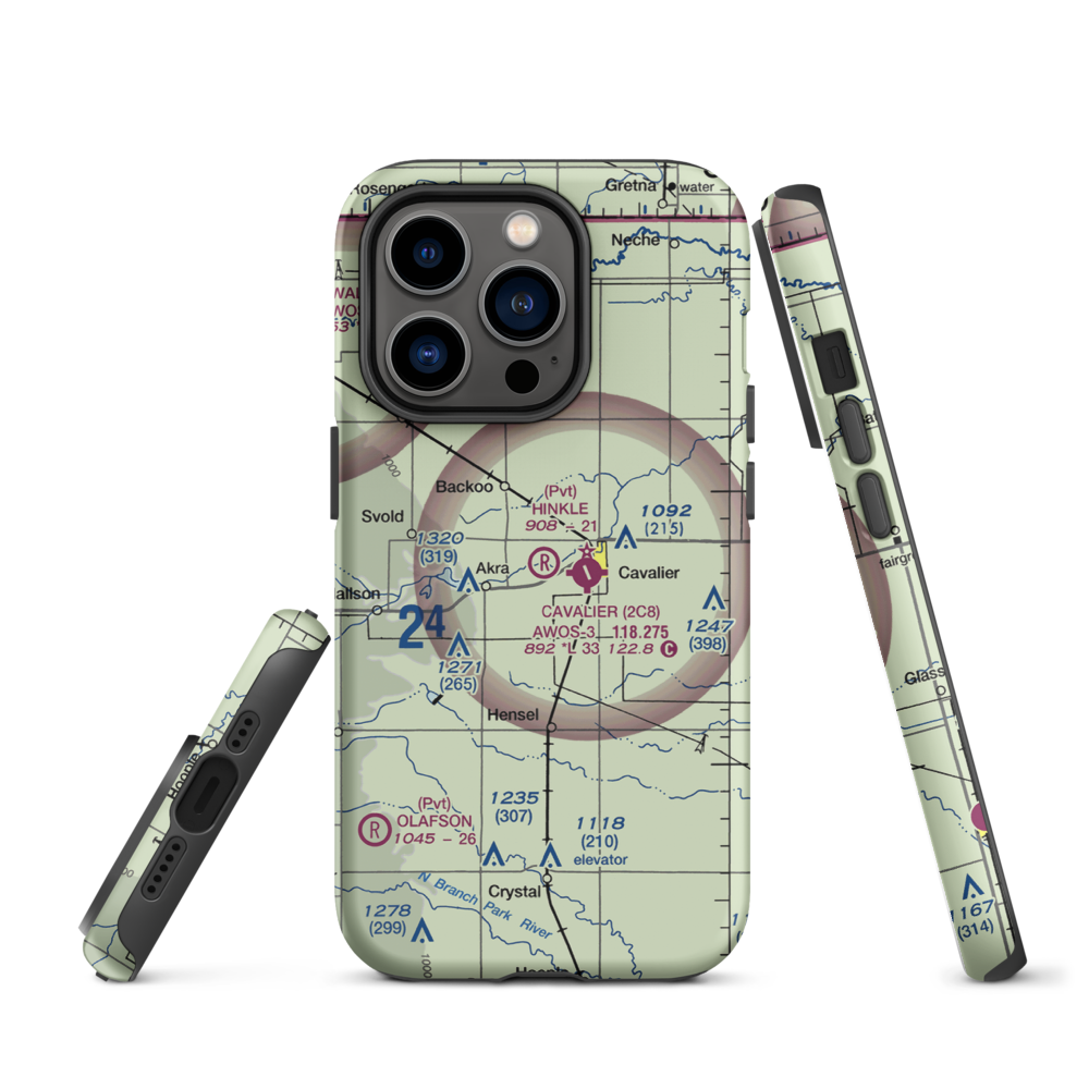 Hinkle Airport (9ND8) VFR Sectional  Tough iPhone Case iPhone 14 Pro model shown