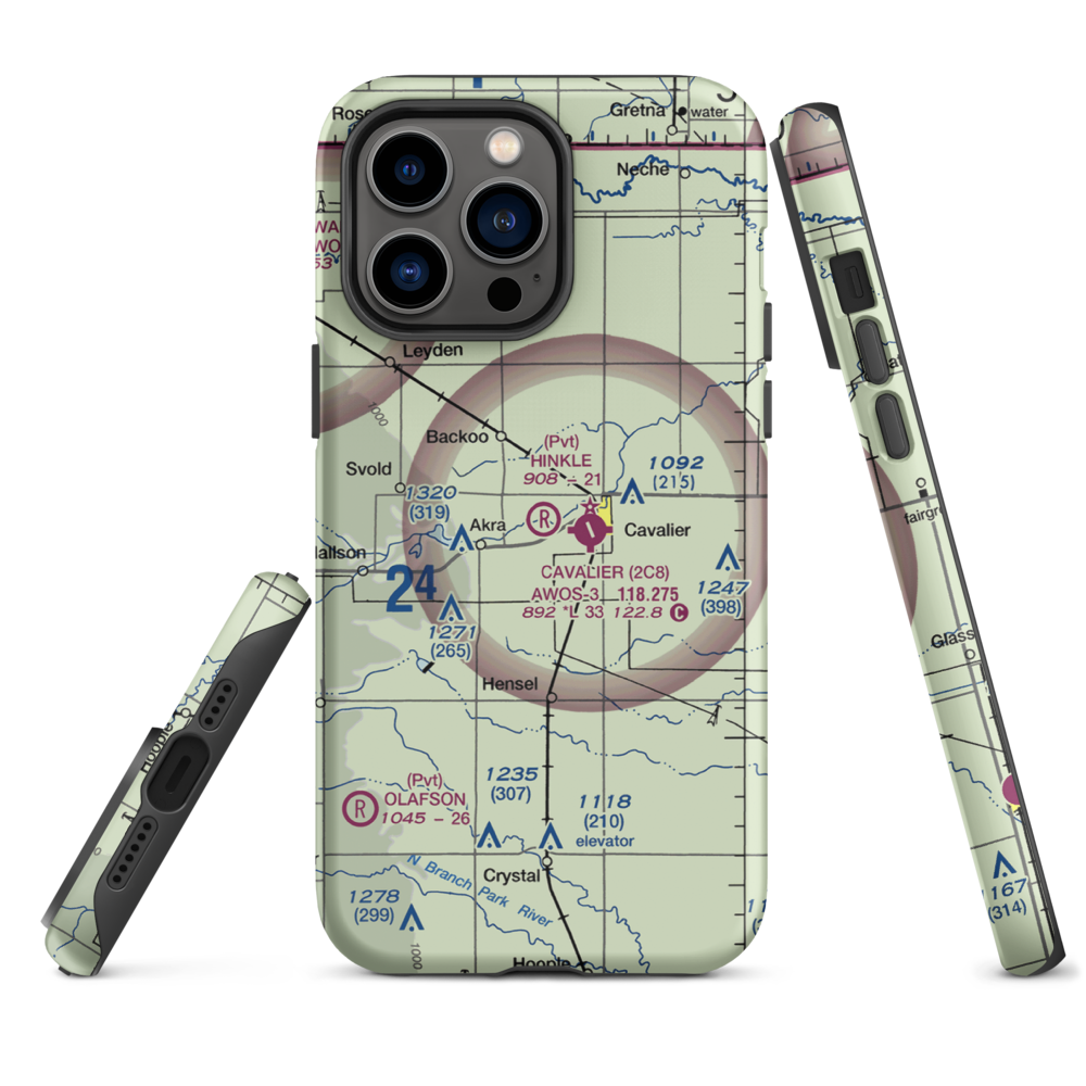 Hinkle Airport (9ND8) VFR Sectional  Tough iPhone Case iPhone 14 Pro Max model shown