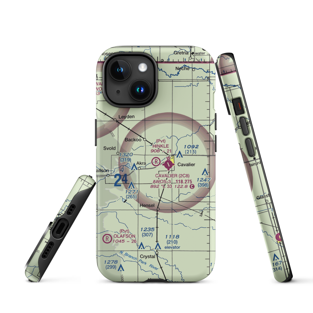 Hinkle Airport (9ND8) VFR Sectional  Tough iPhone Case iPhone 15 model shown