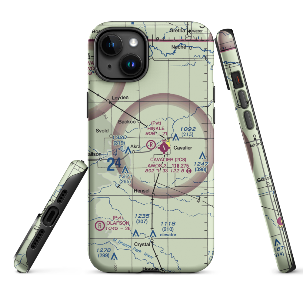 Hinkle Airport (9ND8) VFR Sectional  Tough iPhone Case iPhone 15 Plus model shown