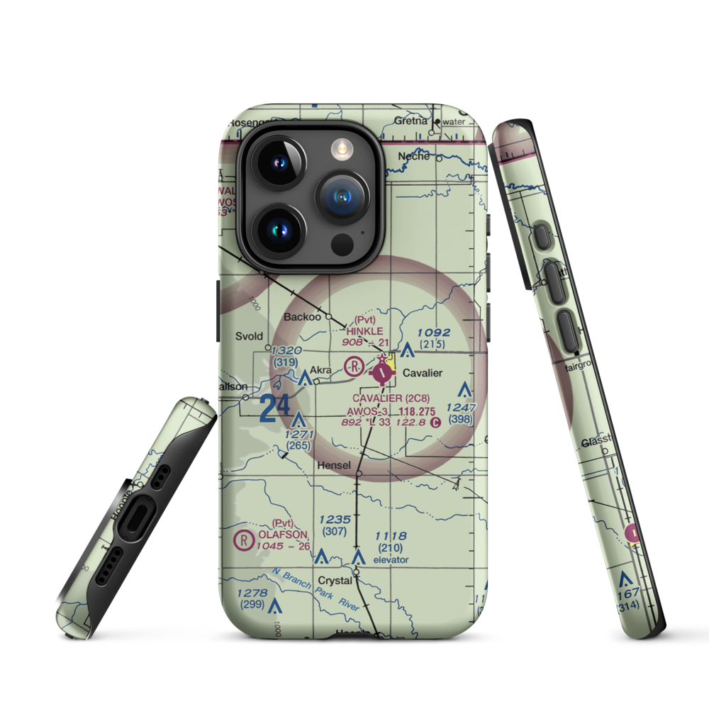 Hinkle Airport (9ND8) VFR Sectional  Tough iPhone Case iPhone 15 Pro model shown