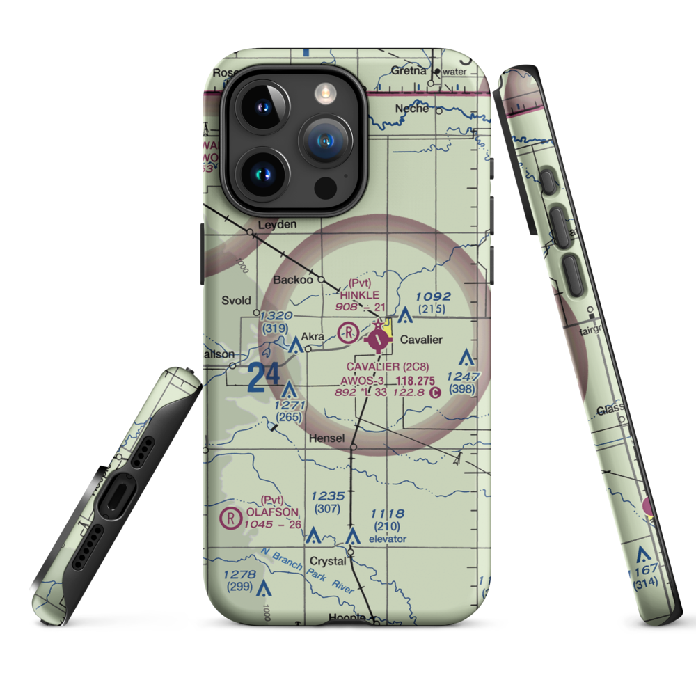 Hinkle Airport (9ND8) VFR Sectional  Tough iPhone Case iPhone 15 Pro Max model shown
