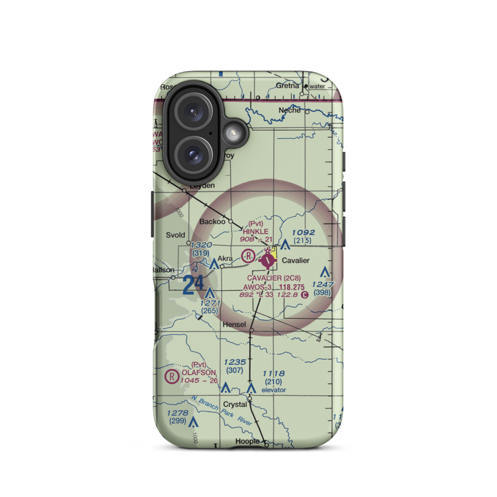 Hinkle Airport (9ND8) VFR Sectional  Tough iPhone Case iPhone 16 model shown