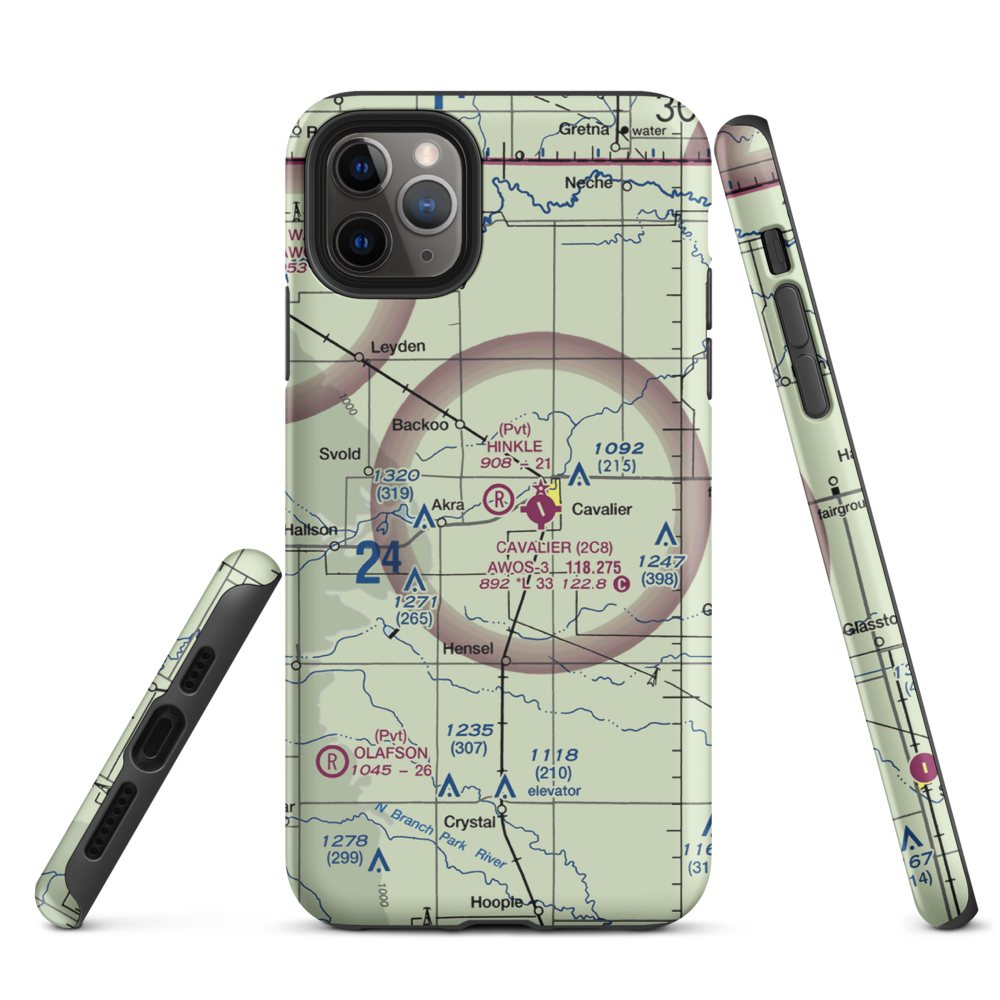 Hinkle Airport (9ND8) VFR Sectional  Tough iPhone Case iPhone 11 Pro Max model shown