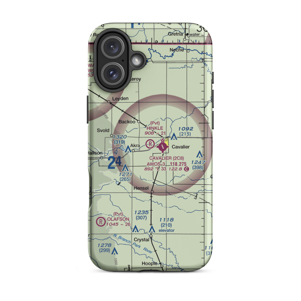 Hinkle Airport (9ND8) VFR Sectional  Tough iPhone Case iPhone 16 Plus model shown