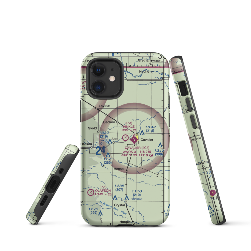 Hinkle Airport (9ND8) VFR Sectional  Tough iPhone Case iPhone 12 mini model shown