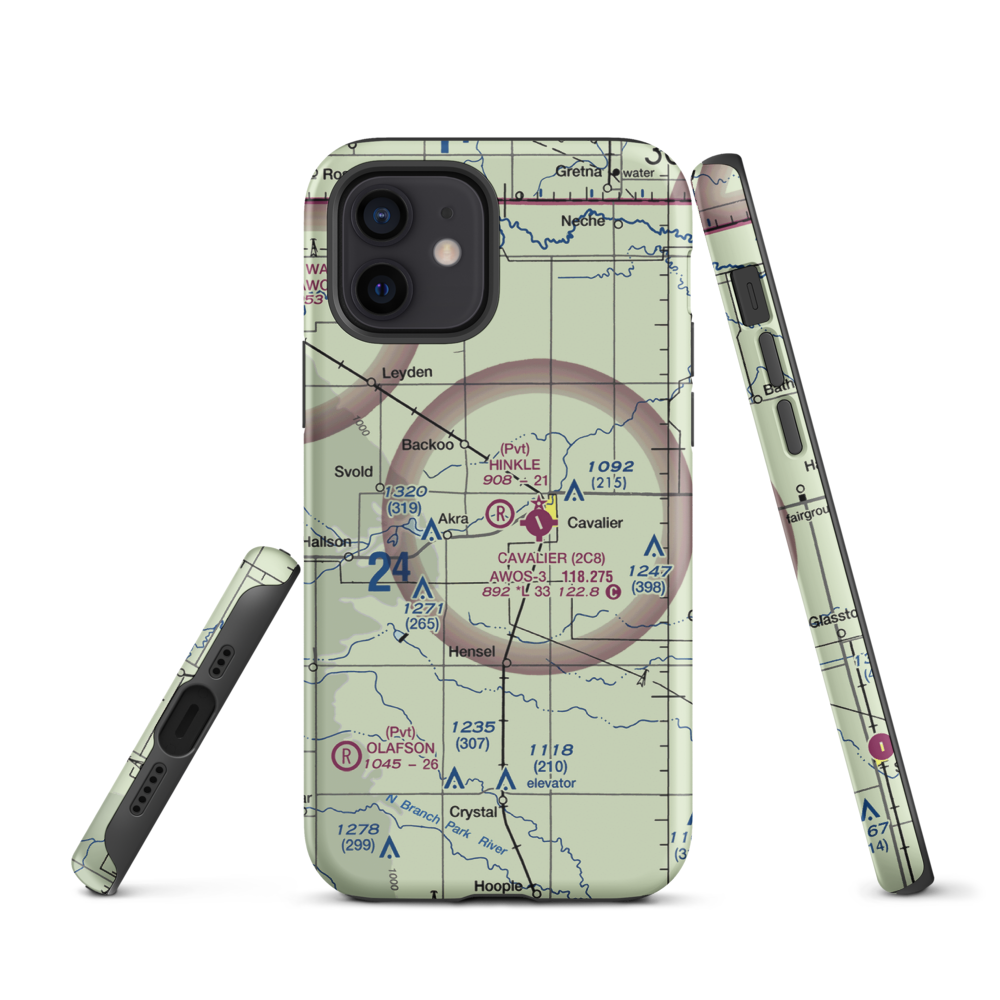 Hinkle Airport (9ND8) VFR Sectional  Tough iPhone Case iPhone 12 model shown