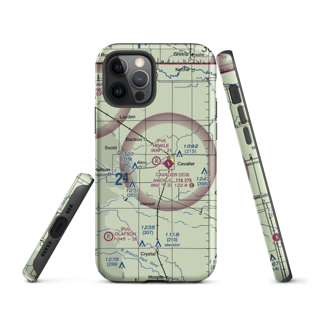 Hinkle Airport (9ND8) VFR Sectional  Tough iPhone Case iPhone 12 Pro model shown