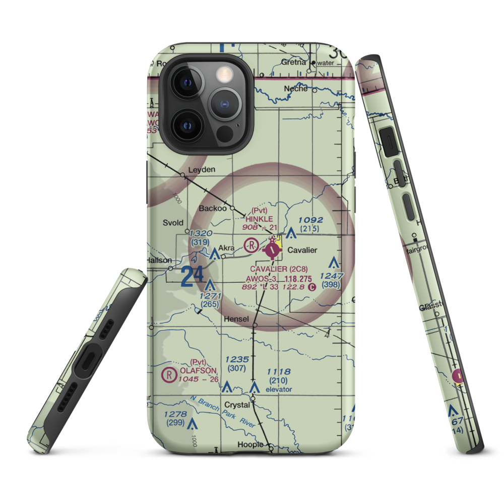 Hinkle Airport (9ND8) VFR Sectional  Tough iPhone Case iPhone 12 Pro Max model shown