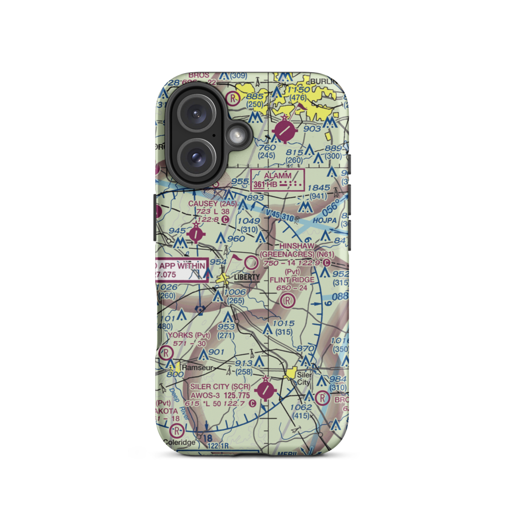 Hinshaw (Greenacres) Airport (N61) VFR Sectional  Tough iPhone Case iPhone 16 model shown