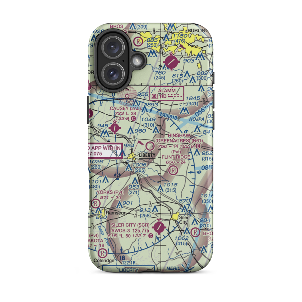 Hinshaw (Greenacres) Airport (N61) VFR Sectional  Tough iPhone Case iPhone 16 Plus model shown
