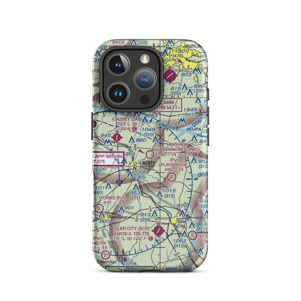 Hinshaw (Greenacres) Airport (N61) VFR Sectional  Tough iPhone Case iPhone 16 Pro model shown