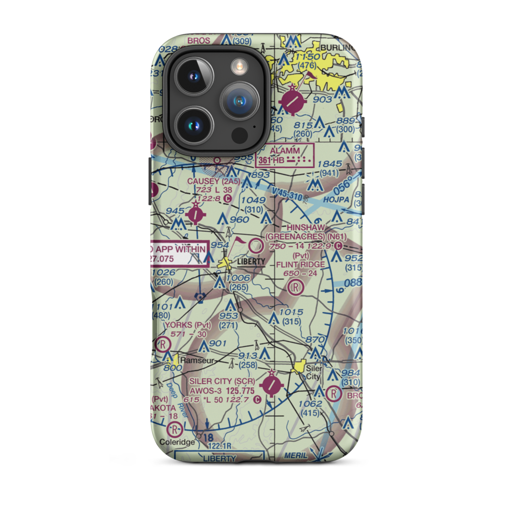 Hinshaw (Greenacres) Airport (N61) VFR Sectional  Tough iPhone Case iPhone 16 Pro Max model shown
