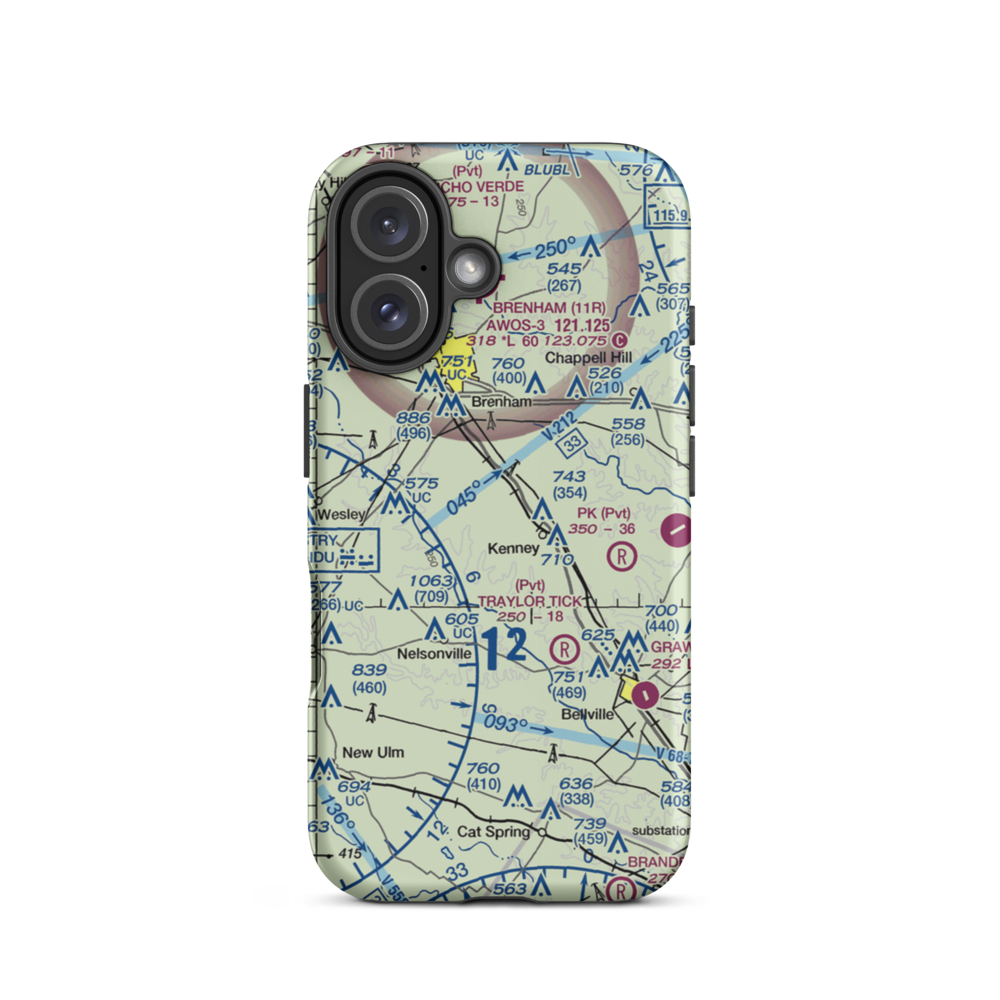 Hinson Airport (32TX) VFR Sectional  Tough iPhone Case iPhone 16 model shown