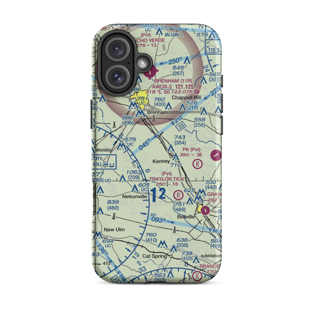 Hinson Airport (32TX) VFR Sectional  Tough iPhone Case iPhone 16 Plus model shown