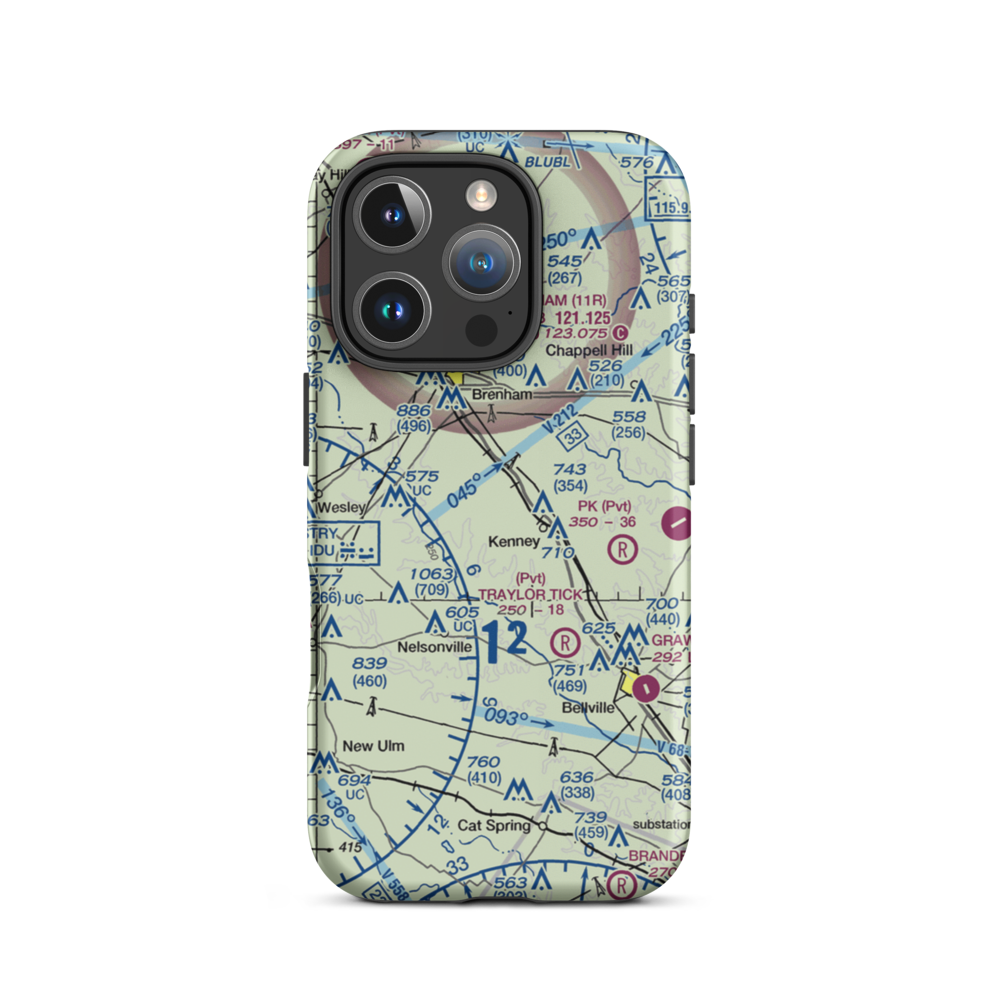 Hinson Airport (32TX) VFR Sectional  Tough iPhone Case iPhone 16 Pro model shown