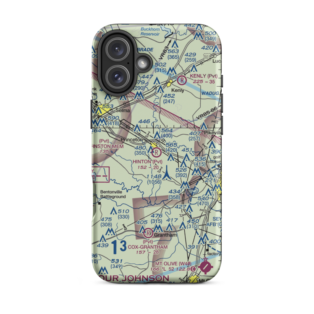 Hinton Field (NC72) VFR Sectional  Tough iPhone Case iPhone 16 Plus model shown