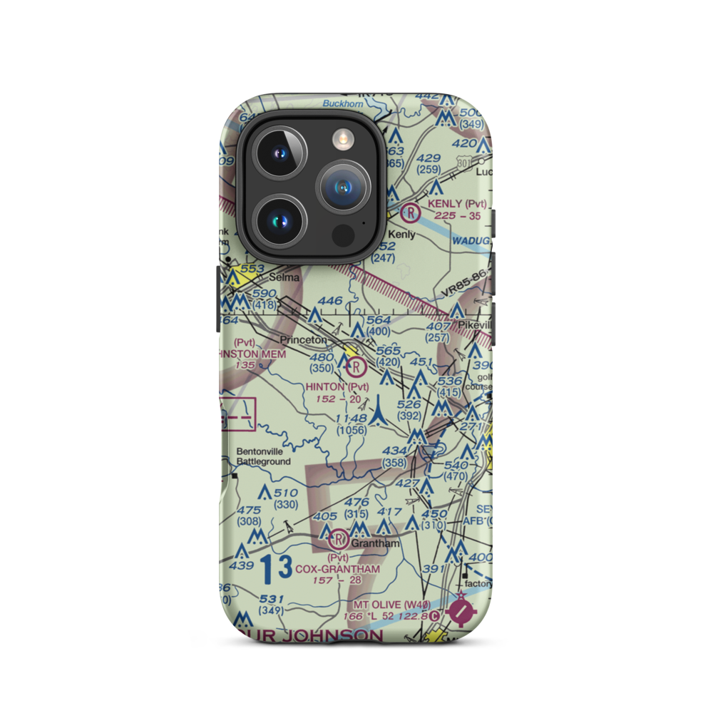 Hinton Field (NC72) VFR Sectional  Tough iPhone Case iPhone 16 Pro model shown