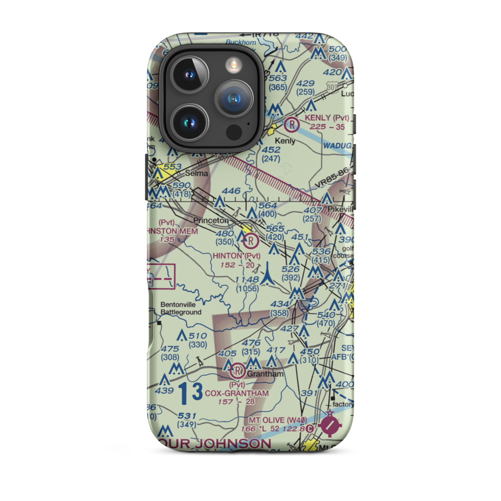 Hinton Field (NC72) VFR Sectional  Tough iPhone Case iPhone 16 Pro Max model shown