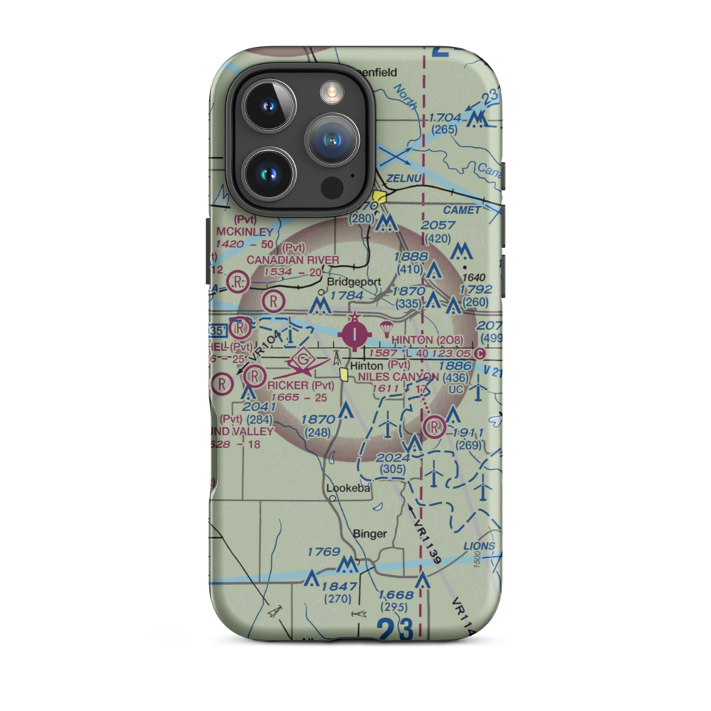 Hinton Municipal Airport (2O8) VFR Sectional  Tough iPhone Case iPhone 16 Pro Max model shown