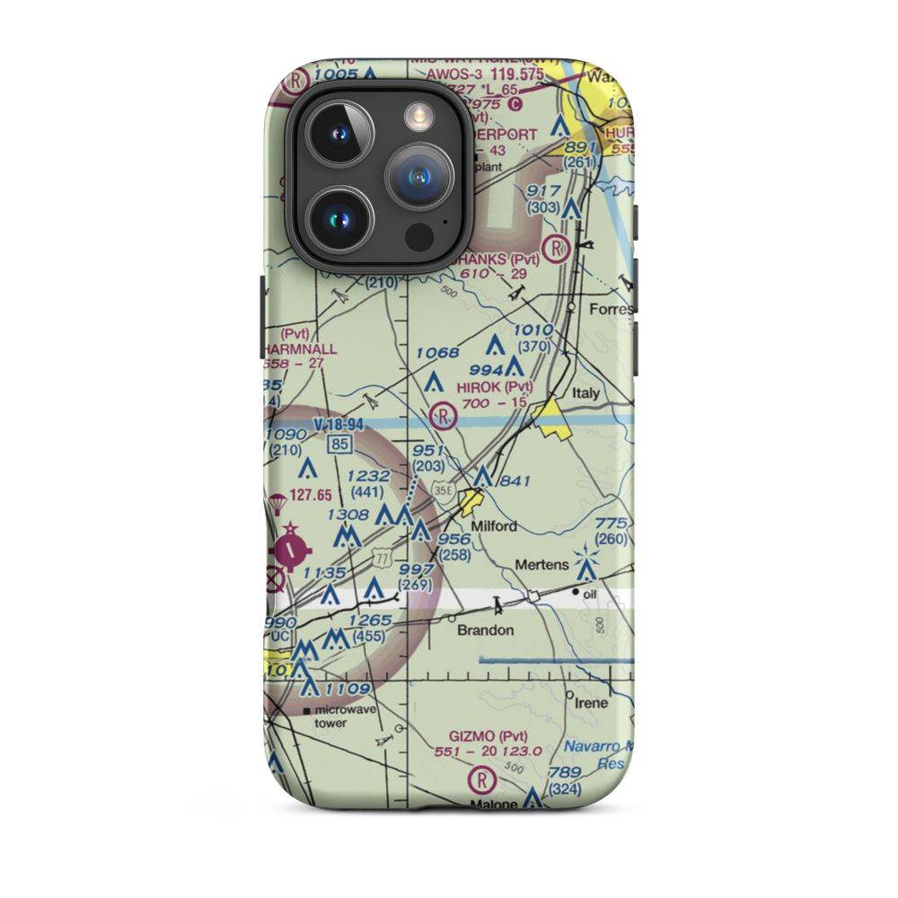 Hirok Airport (TE50) VFR Sectional  Tough iPhone Case iPhone 16 Pro Max model shown