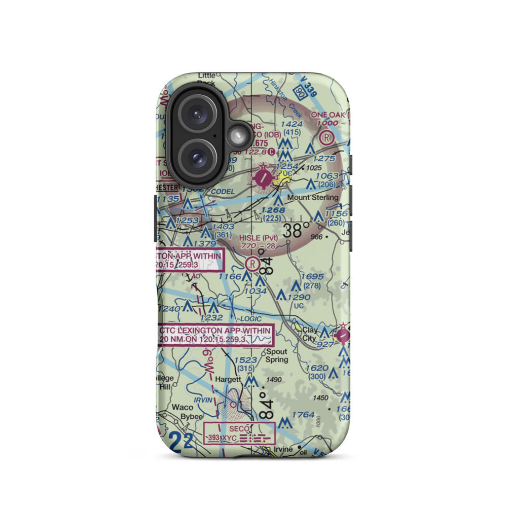 Hisle Field (75KY) VFR Sectional  Tough iPhone Case iPhone 16 model shown