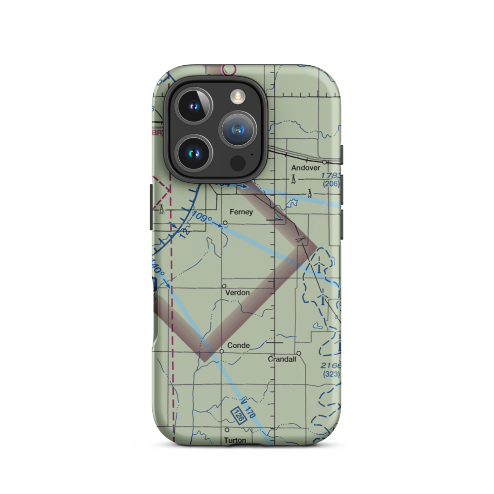 Hite Private Airport (SD49) VFR Sectional  Tough iPhone Case iPhone 16 Pro model shown