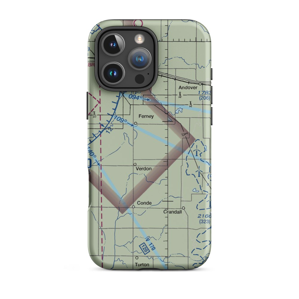 Hite Private Airport (SD49) VFR Sectional  Tough iPhone Case iPhone 16 Pro Max model shown