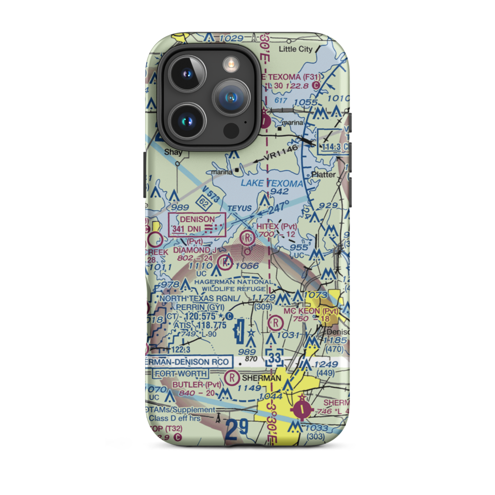 Hitex Private Airport (9TX7) VFR Sectional  Tough iPhone Case iPhone 16 Pro Max model shown