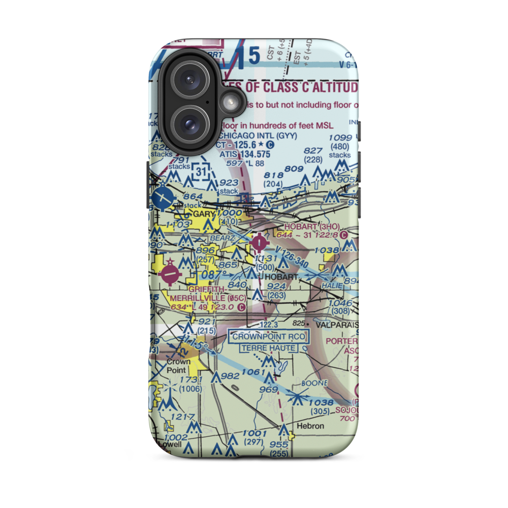 Hobart Sky Ranch Airport (3HO) VFR Sectional  Tough iPhone Case iPhone 16 Plus model shown