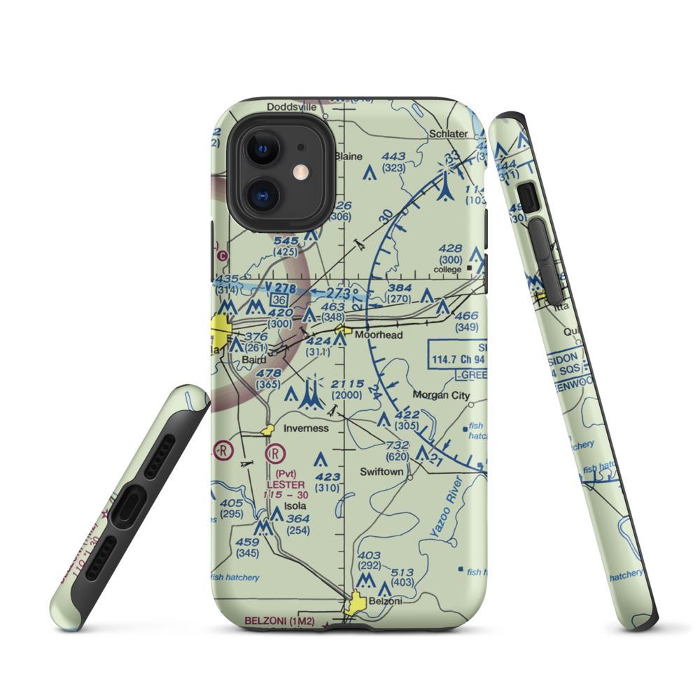 Hobbs Airport (MS33) VFR Sectional  Tough iPhone Case iPhone 11 model shown