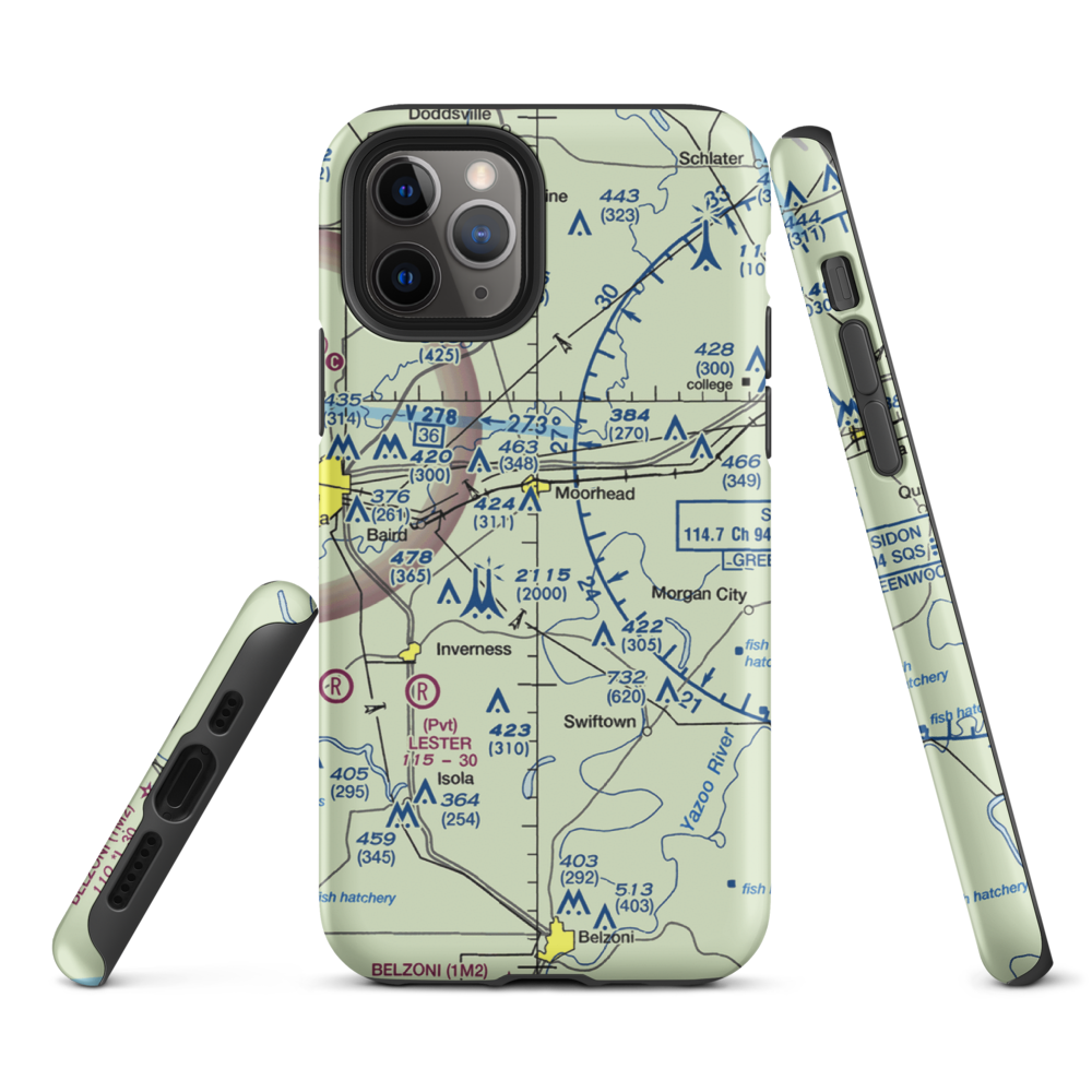 Hobbs Airport (MS33) VFR Sectional  Tough iPhone Case iPhone 11 Pro model shown