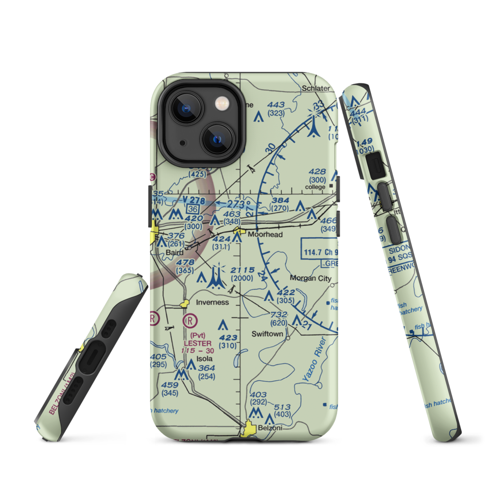 Hobbs Airport (MS33) VFR Sectional  Tough iPhone Case iPhone 14 model shown
