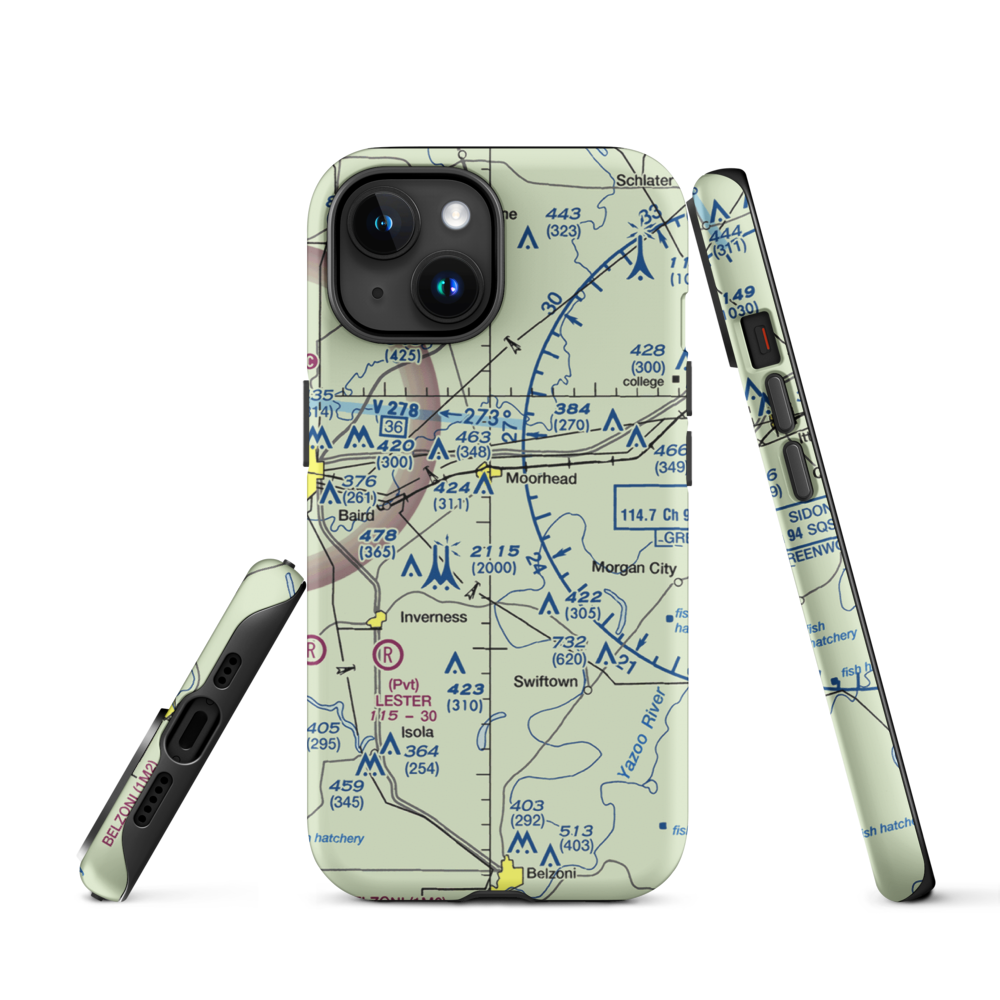 Hobbs Airport (MS33) VFR Sectional  Tough iPhone Case iPhone 15 model shown