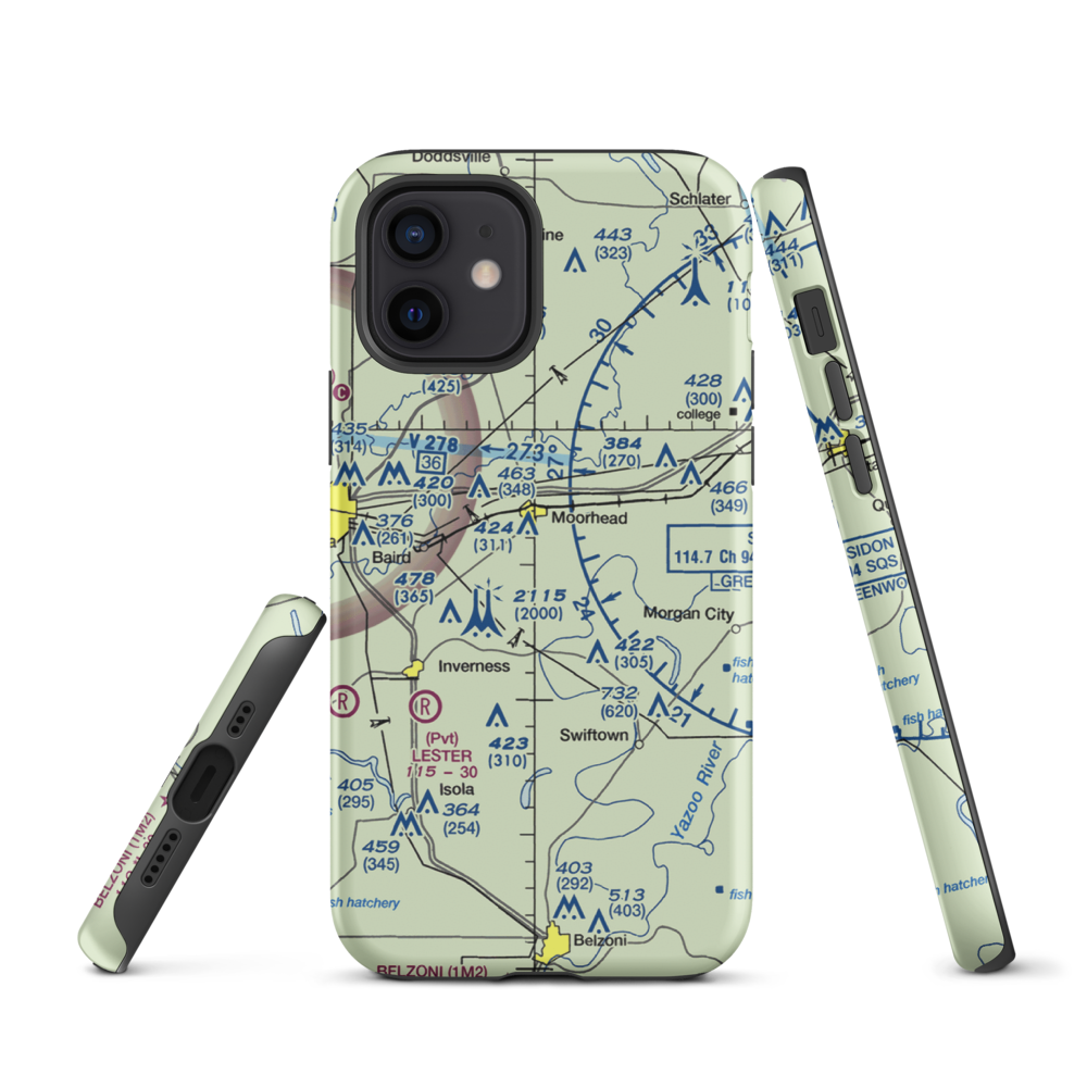 Hobbs Airport (MS33) VFR Sectional  Tough iPhone Case iPhone 12 model shown