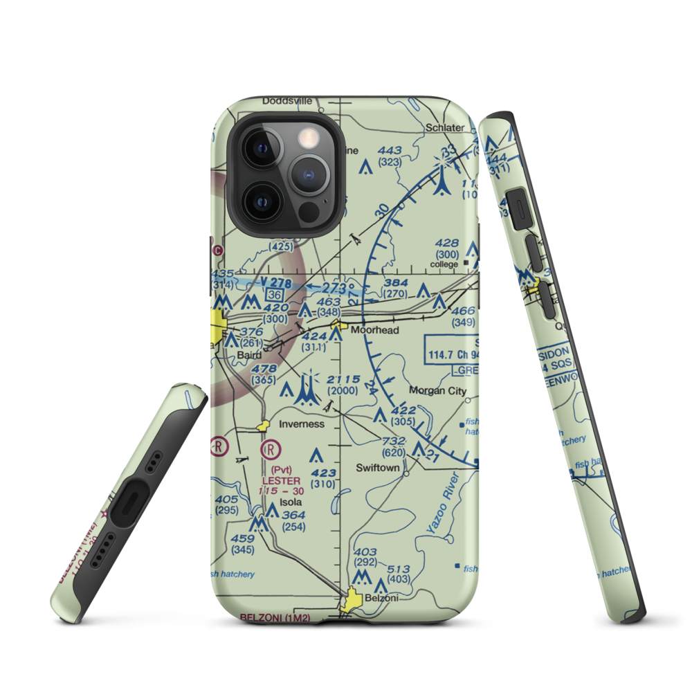 Hobbs Airport (MS33) VFR Sectional  Tough iPhone Case iPhone 12 Pro model shown